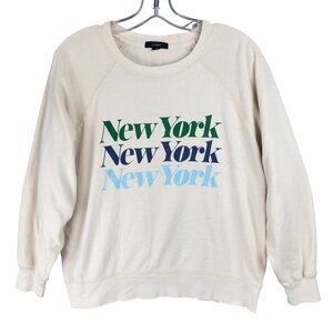 J.Crew  Magic Rinse New York Graphic Sweatshirt Womens S Cream Cotton